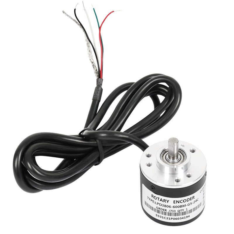 Signswise Incremental Optical Rotary Encoder for Arduino 600P/R Wide Voltage Power Supply DC 5-24V 6mm Shaft Quadrature 600 P/R