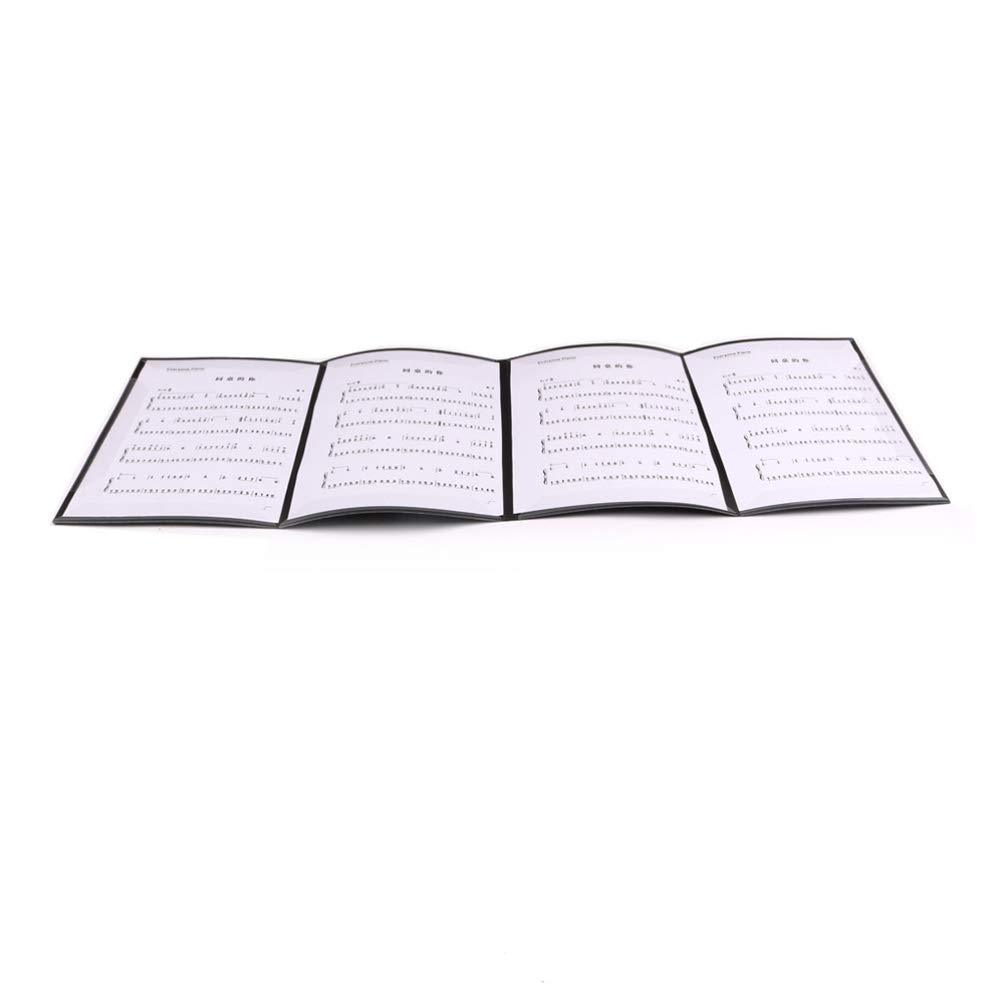 Milisten Music Folder 4-Sided Spread Holder Folder For Music Sheets (Black)