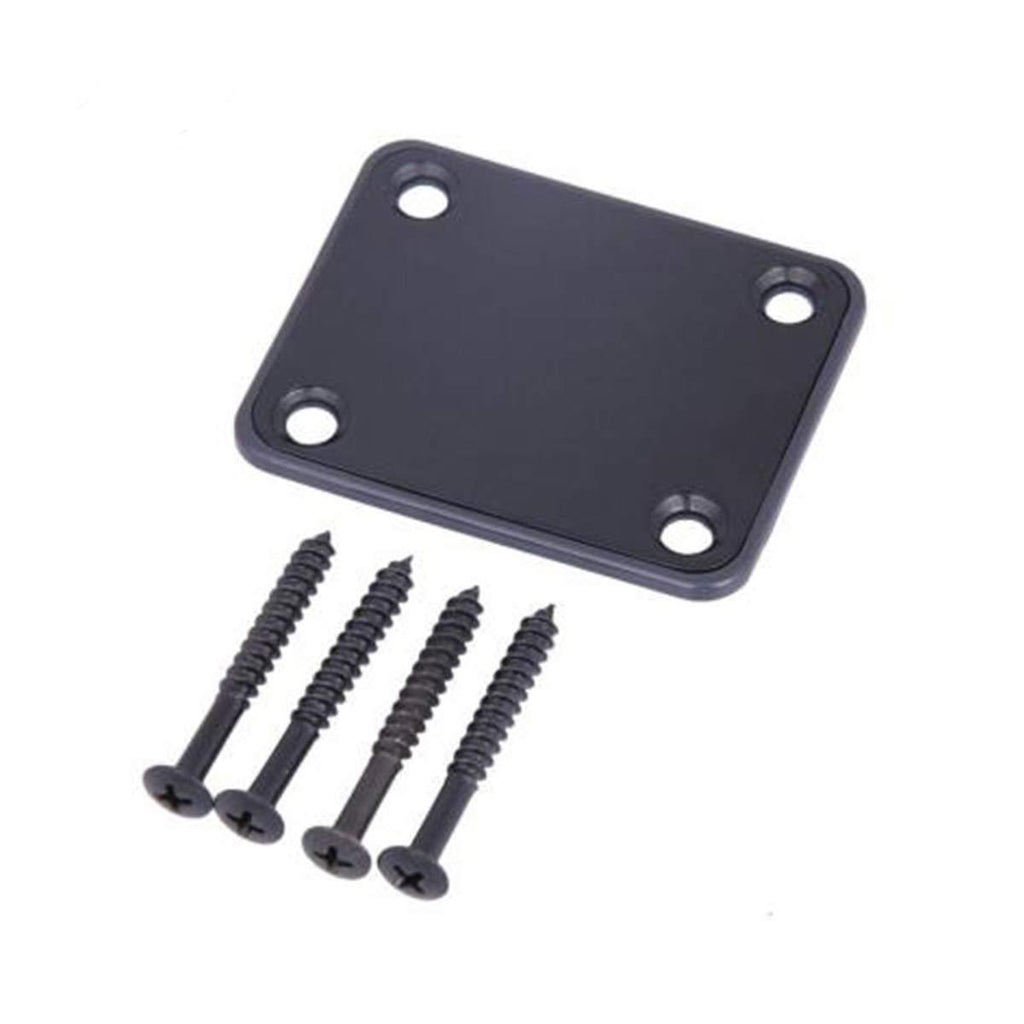 Electric Guitar Neck Plate with Screws for Replacement Electric Guitar Part for Strat Tele Guitar Black