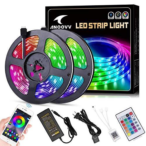 [AUSTRALIA] - LED Strip Lights, ANOOVV 32.8 feet/10M RGB Color Changing Led Light Strip 5050 Waterproof Flexible Light Strip Kit with Bluetooth Controller Sync to Music APP, 12V 5APower Supply for Bedroom Kitchen 