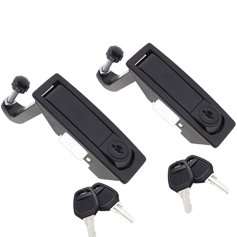 WJSKDQ 2PCS Compression Latch Lock Powder Coated Zinc Alloy Adjustable Lever Hand Operated Flush Lever Marine Applicable Door Thickness: 0.04"-0.94" Grip Range Black 2 Pack