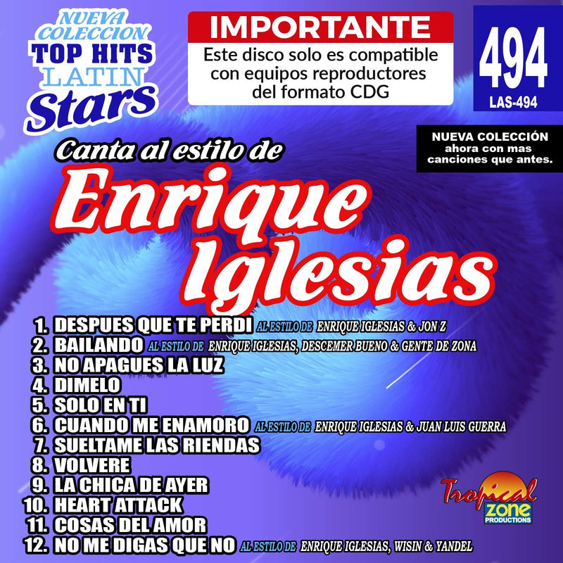 Karaoke Top Hits Latin Stars 494 Enrique Iglesias