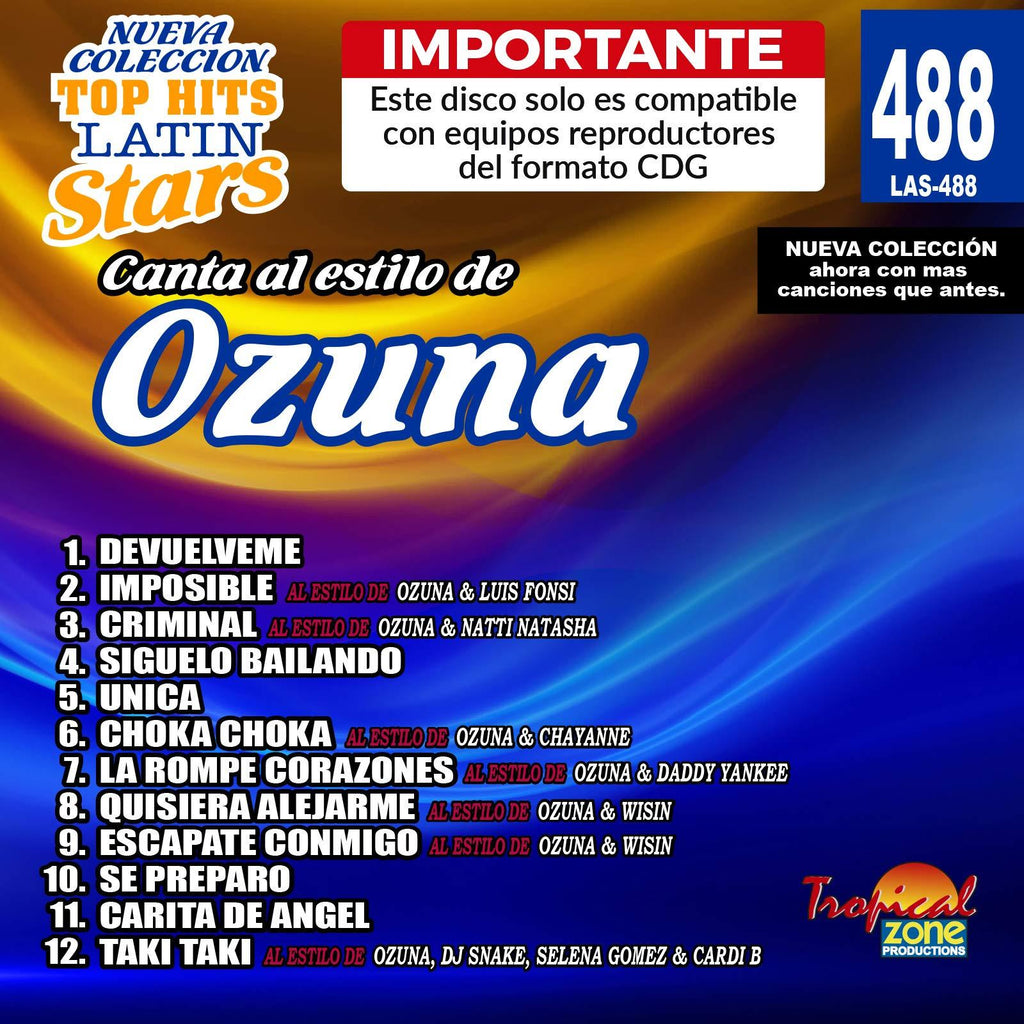 Karaoke Top Hits Latin Stars 488 Ozuna