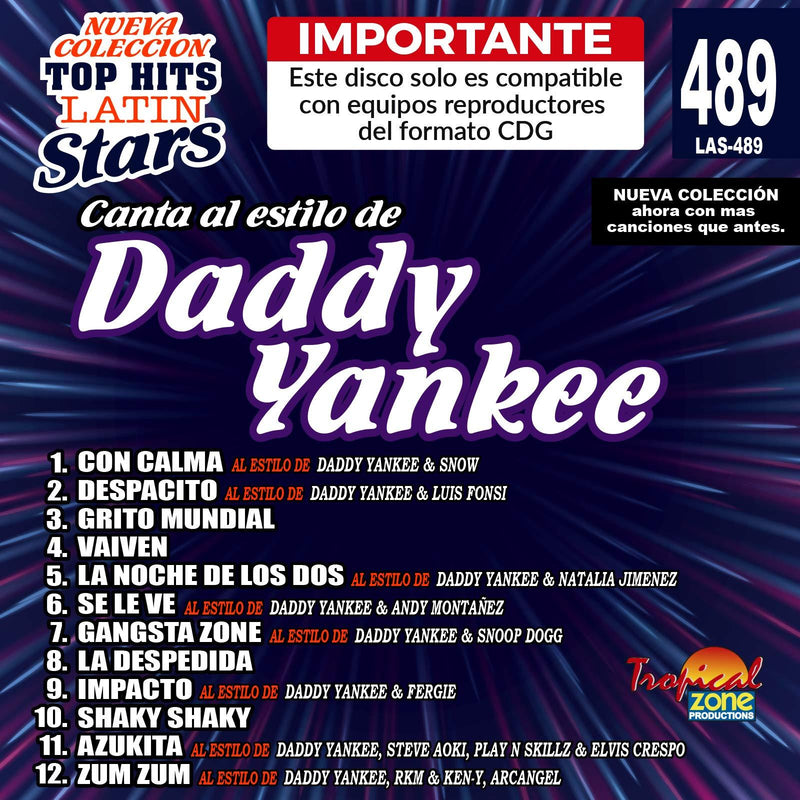 Karaoke Top Hits Latin Stars 489 Daddy Yankee