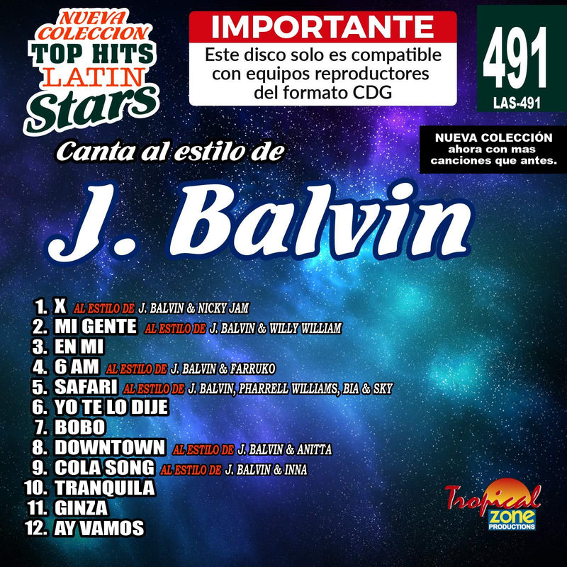 Karaoke Top Hits Latin Stars 491 J. Balvin