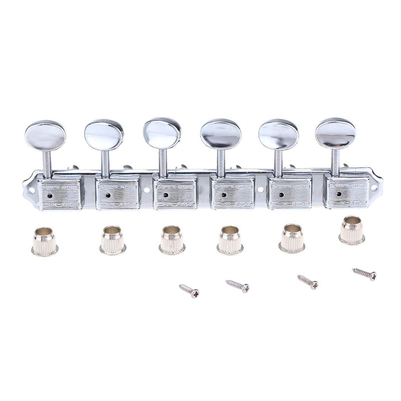 Wilkinson Deluxe Vintage 6-on-a-strip In line Split Shaft Tuners Tuning Pegs Keys Machine Heads Set for Squier/Fender Classic Vibe Strat/Tele Style Guitar, Chrome