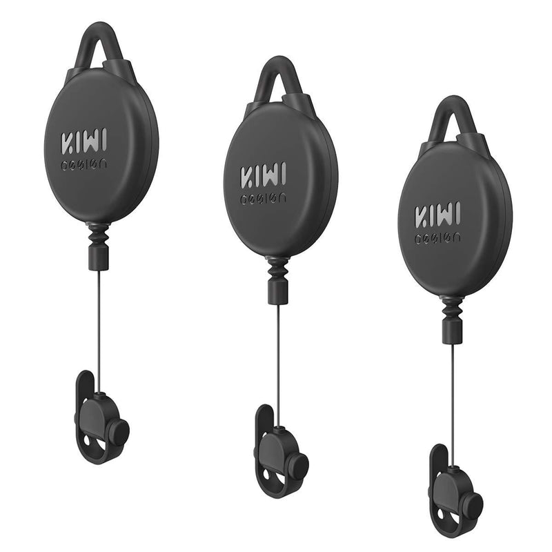 [Pro Version] KIWI design VR Cable Management, Retractable Ceiling Pulley System for HTC Vive/Vive Pro/Oculus Rift/Rift S/Link Cable for Oculus Quest/Quest 2/Valve Index VR Accessories (Black, 3 Pack)