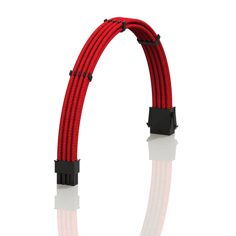 LINKUP - EPS 8 (4+4) P CPU ATX Motherboard PSU Power Supply Braided Sleeved Custom Mod PC Extension Cable w/Combs┃Strong & Stiff Design┃Single Pack┃50CM 500MM - Red 50cm PURE COLOR Red 8P CPU