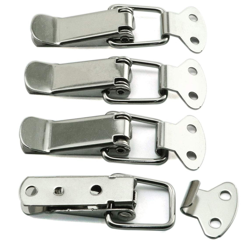 HJ Garden 4pcs Spring Loaded Toggle Latch Hasp,304 Stainless Steel Box Cabinet Latch Catch Hasps 75mm/2.95 in L105-75mm