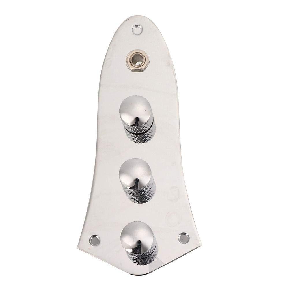 Guitar Control Plate Zinc Alloy Switch Wired Control Plate with Knurled Knob Musical Instrument Accessory for Jazz Bass Guitar