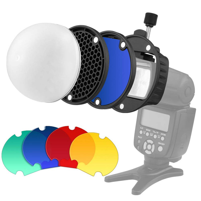 Camera Flash Diffuser with Color Filter Honeycomb Grid for Speedlight