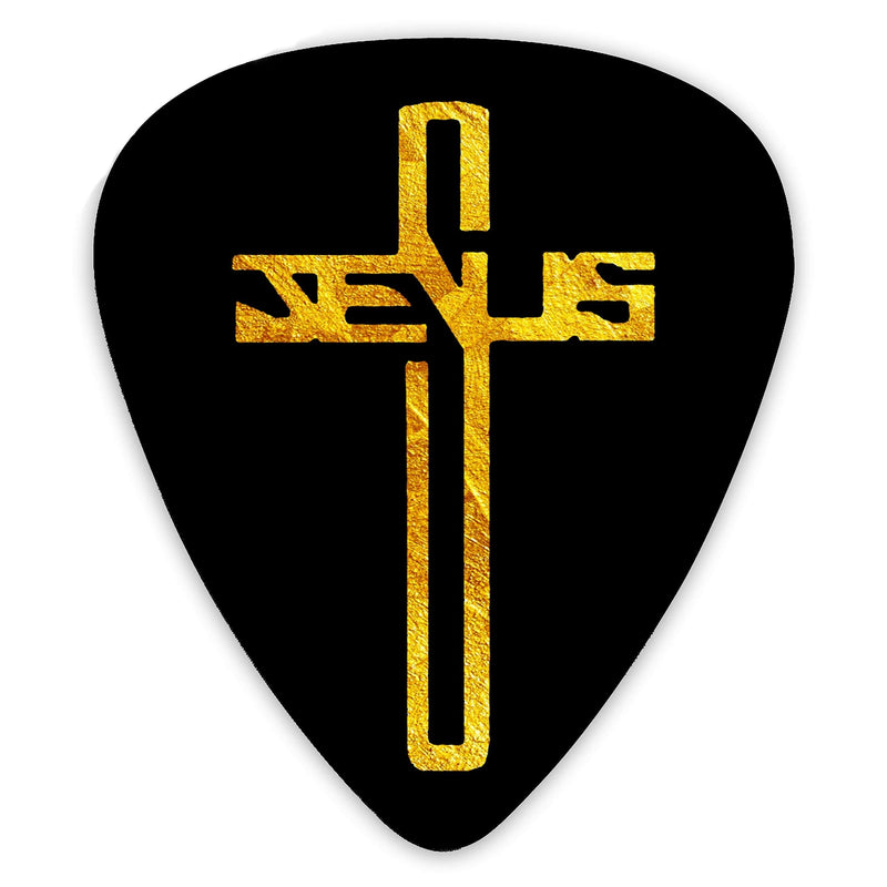 Christian Jesus Cross Flat Guitar Pick Electric Acoustic Mandolin Bass Picks 351 Shape Classic 12 Pack