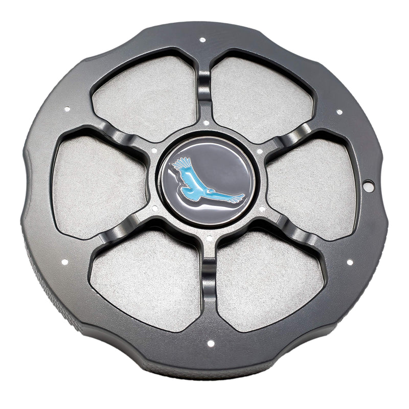 KONDOR BLUE Sony E Mount Body Cap Metal Space Gray Aluminum Alloy Standard Cine Camera Port Cover compatible with Sony cameras.
