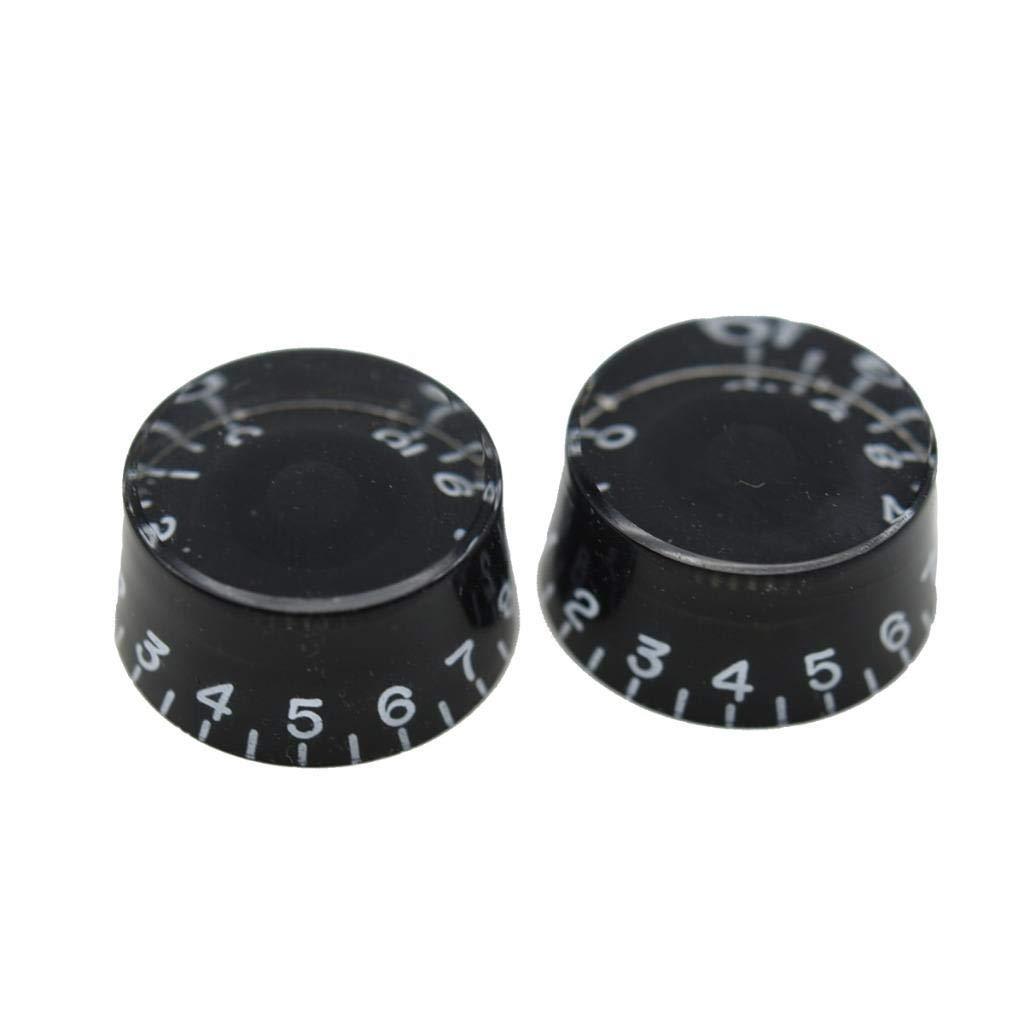 KAISH Pack of 2 USA/Imperial Spec LP Guitar Speed Dial Knobs 24 Fine Spline Control Knobs for Gibson Les Pauls or CTS Pots Black