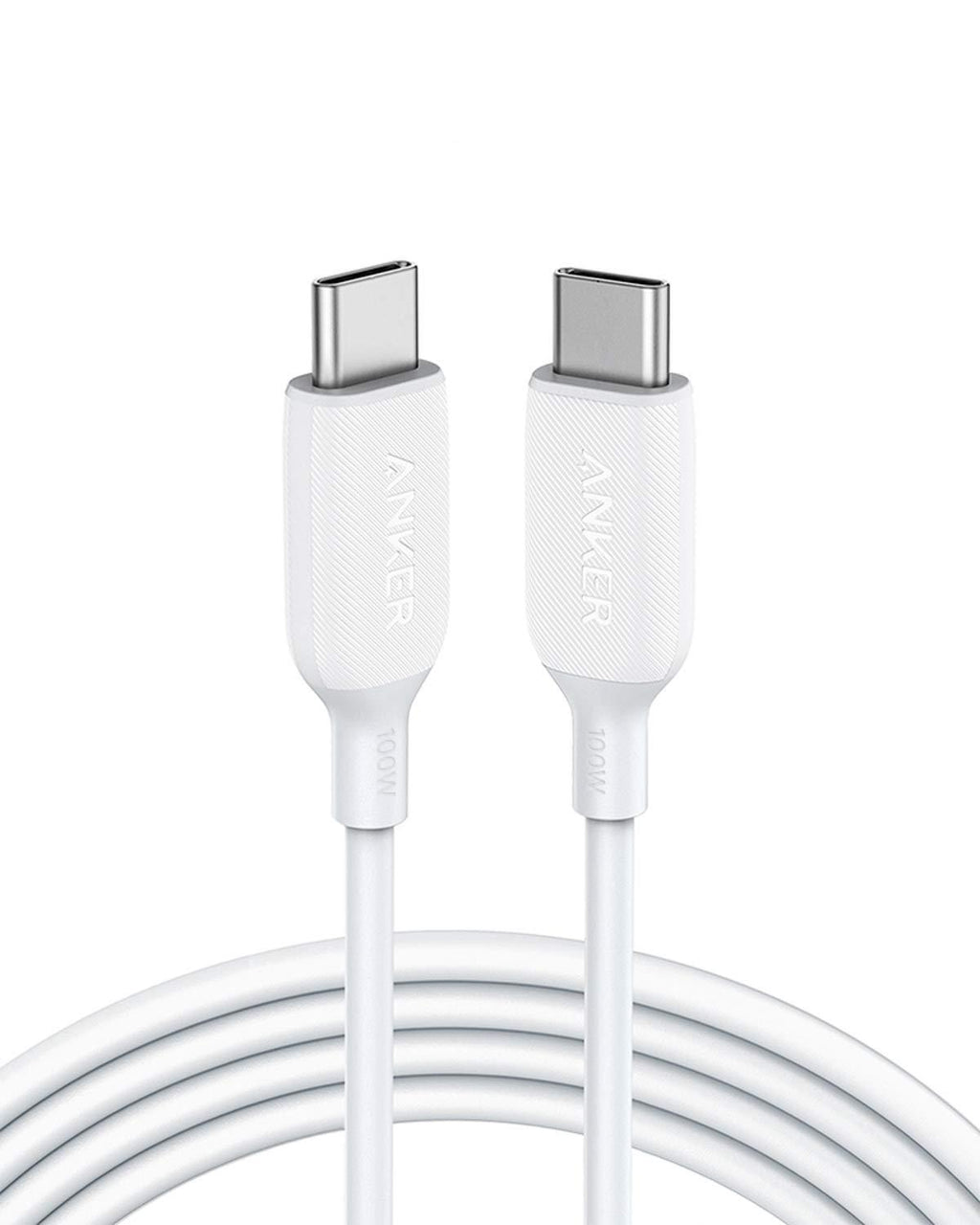 USB C Cable 100W 6ft, Anker Powerline III USB C to USB C Charger Cable 2.0, Type C Charging Cable for MacBook Pro 2020, iPad Pro 2020, iPad Air 4, Galaxy S20 Plus S9, Pixel, Switch, LG V20, and More white