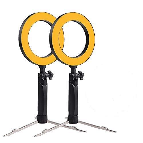 HAKUTATZ 6" LED USB Selfie Ring Light 2PCS with Tripod Stand LED Circle Light Mini Led Camera Ringlight for YouTube Video/Photography 6" 2PCS Kit