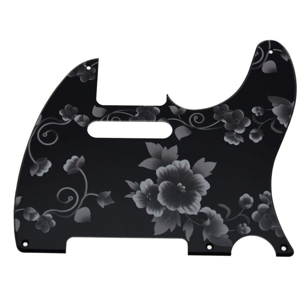 Dopro 5 Hole Vintage Tele Guitar 3D Printed plastic Pickguard Scratch Plate fits USA/Mexican Fender Telecaster Flower Pattern