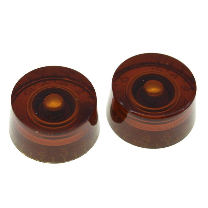 Dopro 2pcs USA(Imperial) LP Guitar Speed Dial Knobs 24 Fine Splines Control Knobs for Gibson Les Paul/CTS Pots Amber Pack of 2