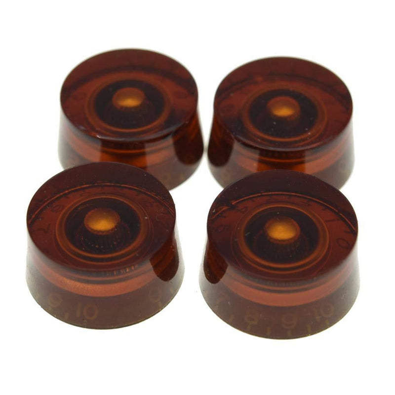 Dopro 4pcs USA(Imperial) LP Guitar Speed Dial Knobs 24 Fine Splines Control Knobs for Gibson Les Paul/CTS Pots Amber Pack of 4 Amber-1