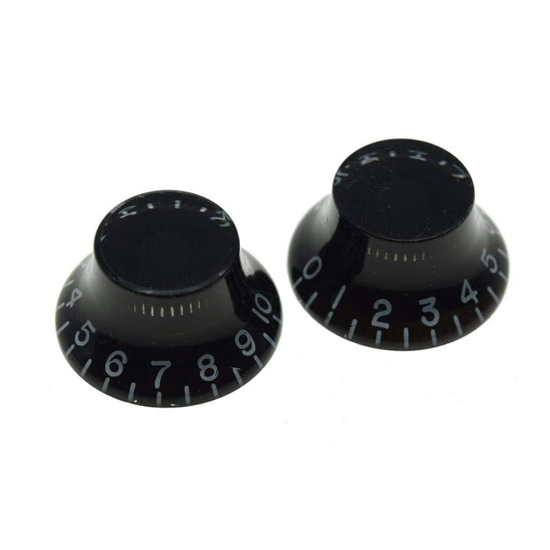 Dopro 2pcs USA(Imperial) LP Guitar Bell Knobs 24 Fine Splines Top Hat Knobs for Gibson Les Paul with CTS Pots Black Pack of 2