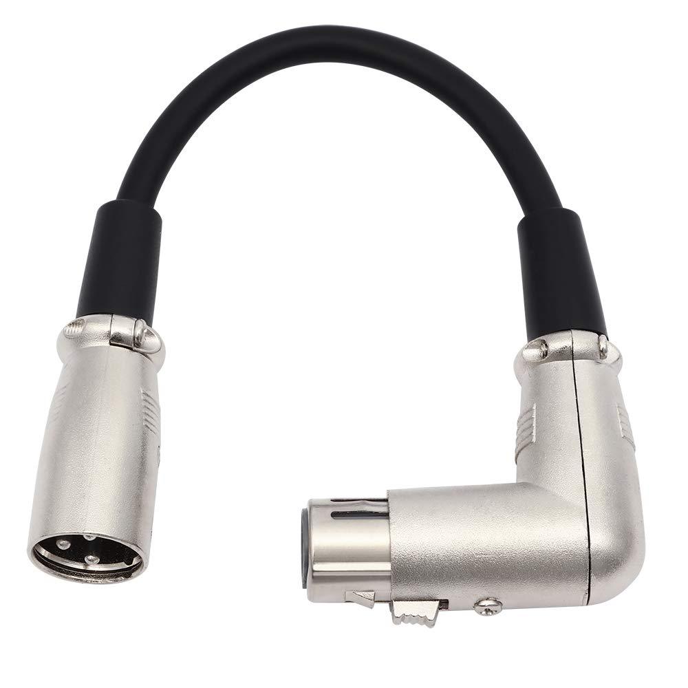 [AUSTRALIA] - picK-me 3Pin XLR Male to Right-Angle Female Microphone Audio Extension Cable (0.2M/0.65FT) B 