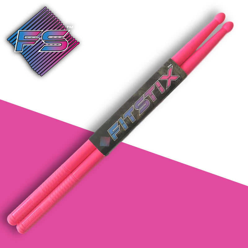 FITSTIX Drumsticks for Fitness & Aerobic Workout Classes, Drum Sticks, Strong and Light Weight design make a fun addition to any exercise routine or class. (UV PINK without PowerGrip) UV PINK without PowerGrip