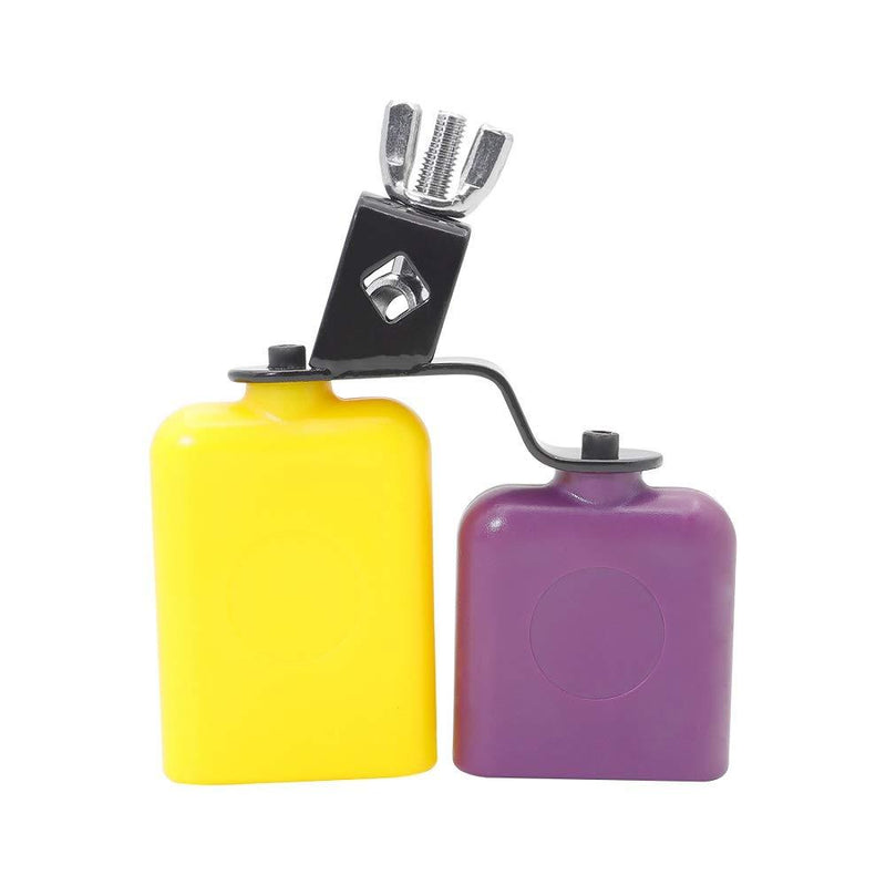 Mowind Bicolor Cowbell for Drum Set High and Low Tones Percussion Instruments Midium Size