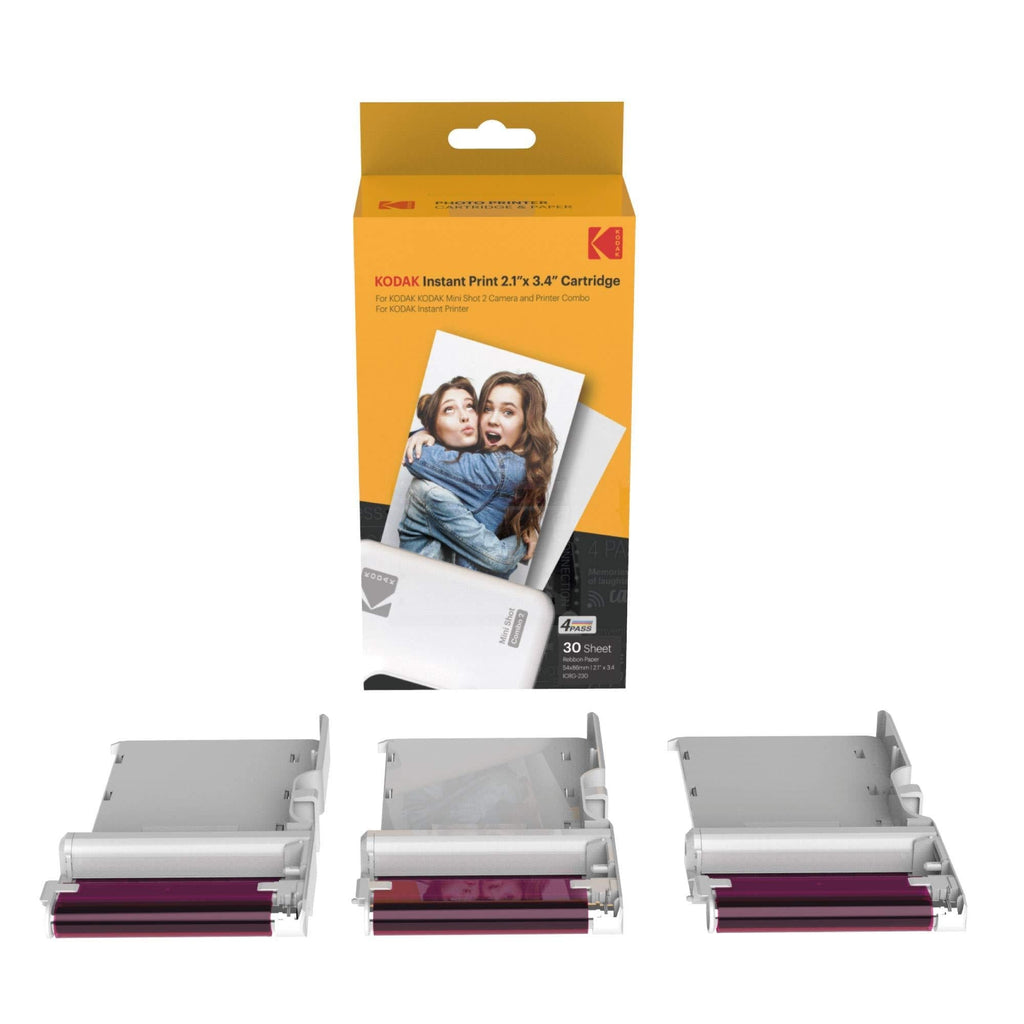 60 Pack of Kodak 4PASS 2.1"x3.4" Cartridge, All-in-One Paper and Color Ribbon Cartridge Refill - Compatible with Kodak Mini 2, Mini 2 Plus, Mini 2 Retro, Mini Shot, Mini Shot 2 Retro - ICRG-260 60 Pack