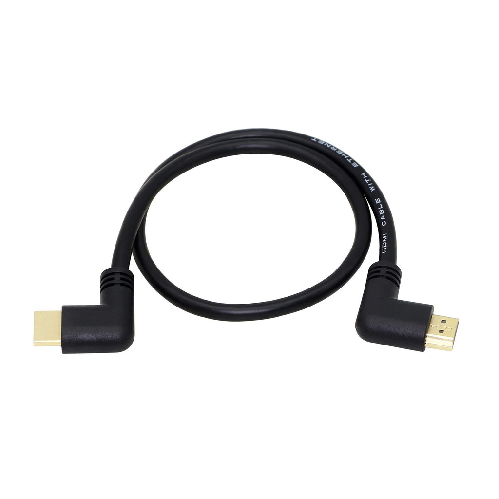 YAODHAOD HDMI 90 Degree Left Angle Male to HDMI Left Angle Male Connector Cable Support 4K, Ultra HD, 3D Video, Ethernet, Audio Return Channel （1.6 Feet） (1.6 Feet, HDMI Left to Left) 1.6 Feet
