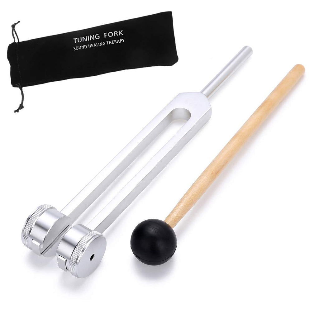 Bysameyee Tuning Fork 128 Hz, C-128 Frequency Aluminum Alloy Medical Non-Magnetic Tuning Fork for Healing with Taylor Percussion Hammer Mallet (Tuning Fork 128Hz) Tuning Fork 128Hz