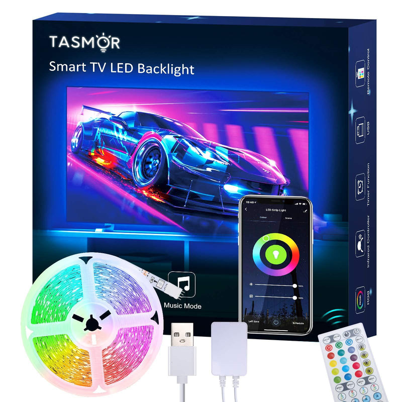 [AUSTRALIA] - TV LED Backlight, TASMOR 9.84ft Smart Led Strip Lights Works with Alexa Google Home WiFi APP Control Color Changing RGB Light Strip USB Powered with 40-Keys IR Remote Controller for 32-60in TV PC 