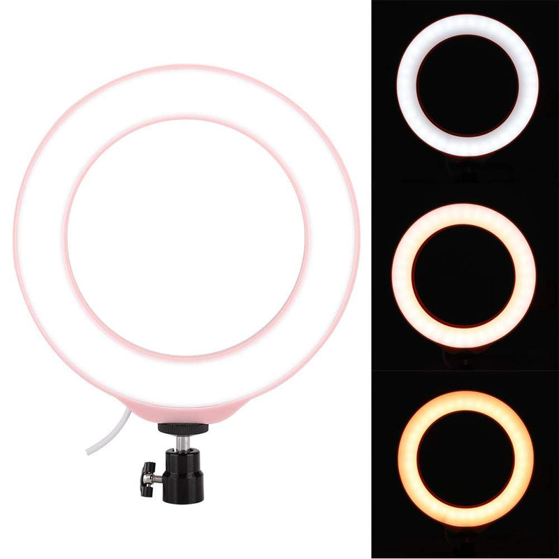 Pink Selfie Ring Light, USB Dimmable LED Fill Light for PC Laptop, Desktop Video Lights with 3 Color Lighting Modes, Portable Ring Light for Makeup, Portrait Photography, Vlogging ＆ Video Conferencing