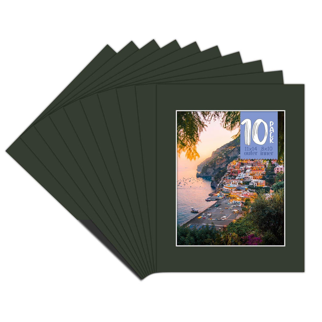 Golden State Art, Pack of 10, 11x14 for 8x10 Color Picture Photo Mat -White-core, Acid-Free - Great for Frames, Artwork, Prints, Pictures, Rock Garden