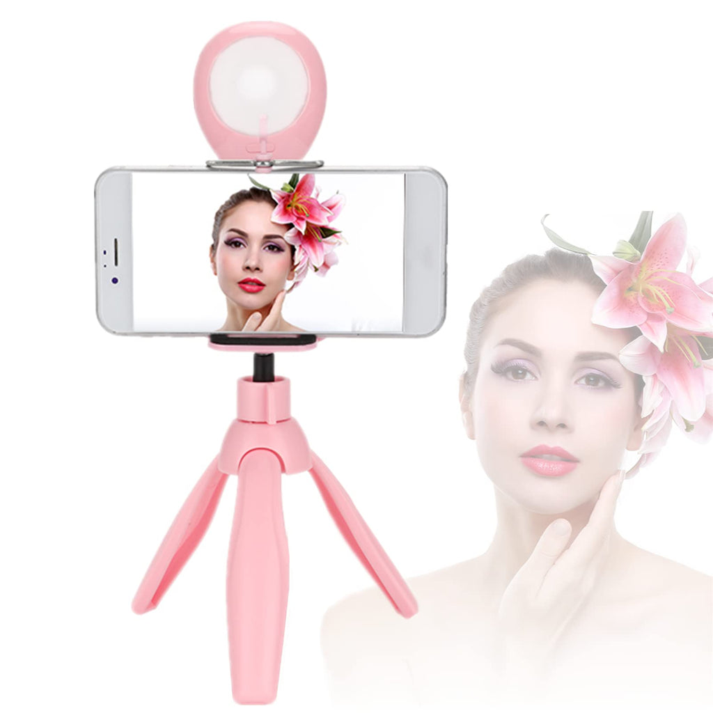 Dioche Fill Light Lamp, Mobile Phone Foldable Live Streaming Beauty Ring Light with Tripod, Phone Holder, for Portrait Video, Vlog, Makeup