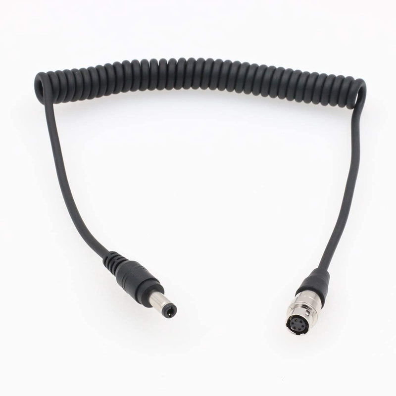 SZRMCC DC 5.5X 2.5mm to Hirose 6 Pin Female Camera Lens Coiled Power Cable for B4 2/3" Fujinon Canon Nikon Sony Panasonic Servo Lens Coiled Cable