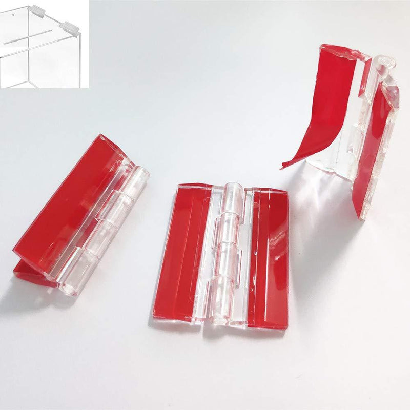 3-Pack Transparent Plastic Acrylic 45mm Continuous Piano Hinge?Self-Adhesive?, Suitable for DIY Transparent Box, Display Stand etc.