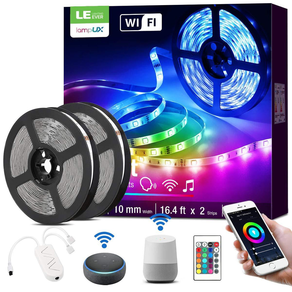 [AUSTRALIA] - WiFi Smart LED Strip Lights with Remote, 32.8ft RGB Color Changing, SMD 5050 LED Rope Light, Under Cabinet Strip Lighting, 12V Tape Light for Kitchen, Bedroom 