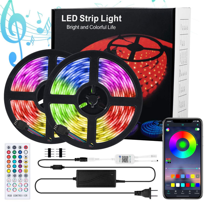 [AUSTRALIA] - Led Strip Lights Music Sync 32.8 Feet Bluetooth Waterproof Color Changing Light Strip with IR Remote and App Control 5050 SMD RGB 300 Led Tape Lights for Bedroom Bar Party Christmas Decor 32.8 Ft. (Waterproof) 