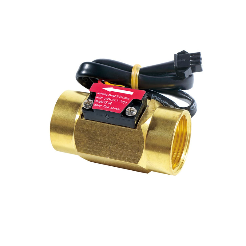 GREDIA G3/4"" Female Thread Brass Water Flow Sensor Switch Hall Effect Liquid Flowmeter Fluidmeter Counter BSP 2-50L/Min（58mm in Total Length） G3/4" 58mm
