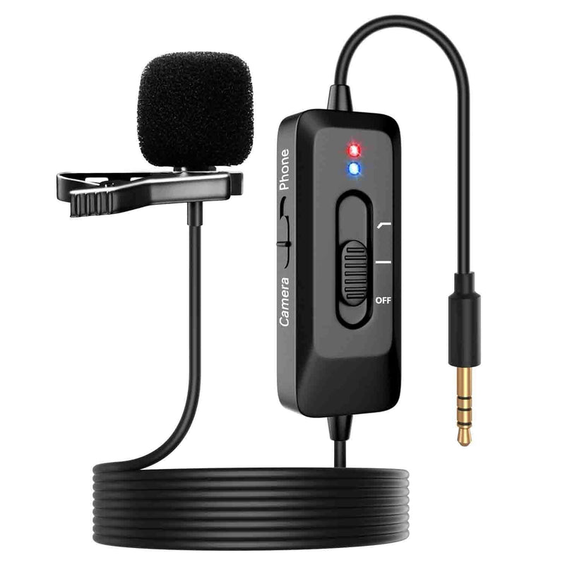 [AUSTRALIA] - Professional Lavalier Lapel Microphone, NIKOEO Omnidirectional Condenser Clip Mic with Noise Cancellation, USB Charging Cable and 26ft Cord for Phone, Camera, Computer for Recording, Interview, Video 