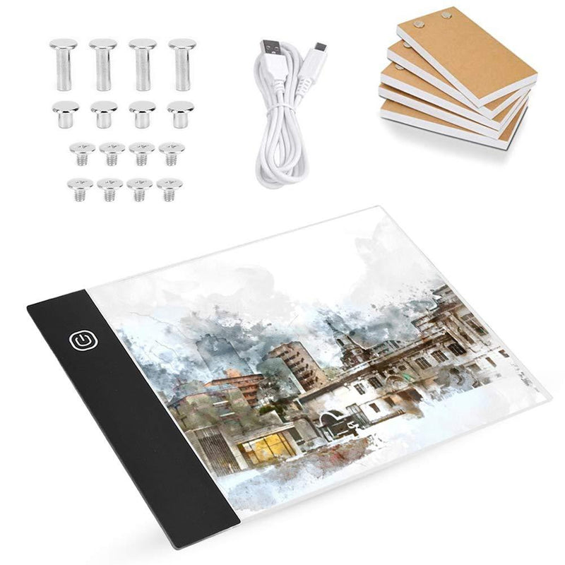 Flip Book Kit with A6 LED Light Pad - LED Diamond Drawing Tracing Light Pad A6 Flipbook Kit - Ultra-Thin Portable 9in Painting Tool Light Board for Animation Sketching Drawing(USB)