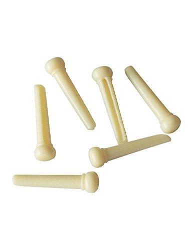 Bridge Pins for Acoustic Guitar Plastic String and Peg Replacement Parts Pack of 6 Pieces (Ivory) Ivory