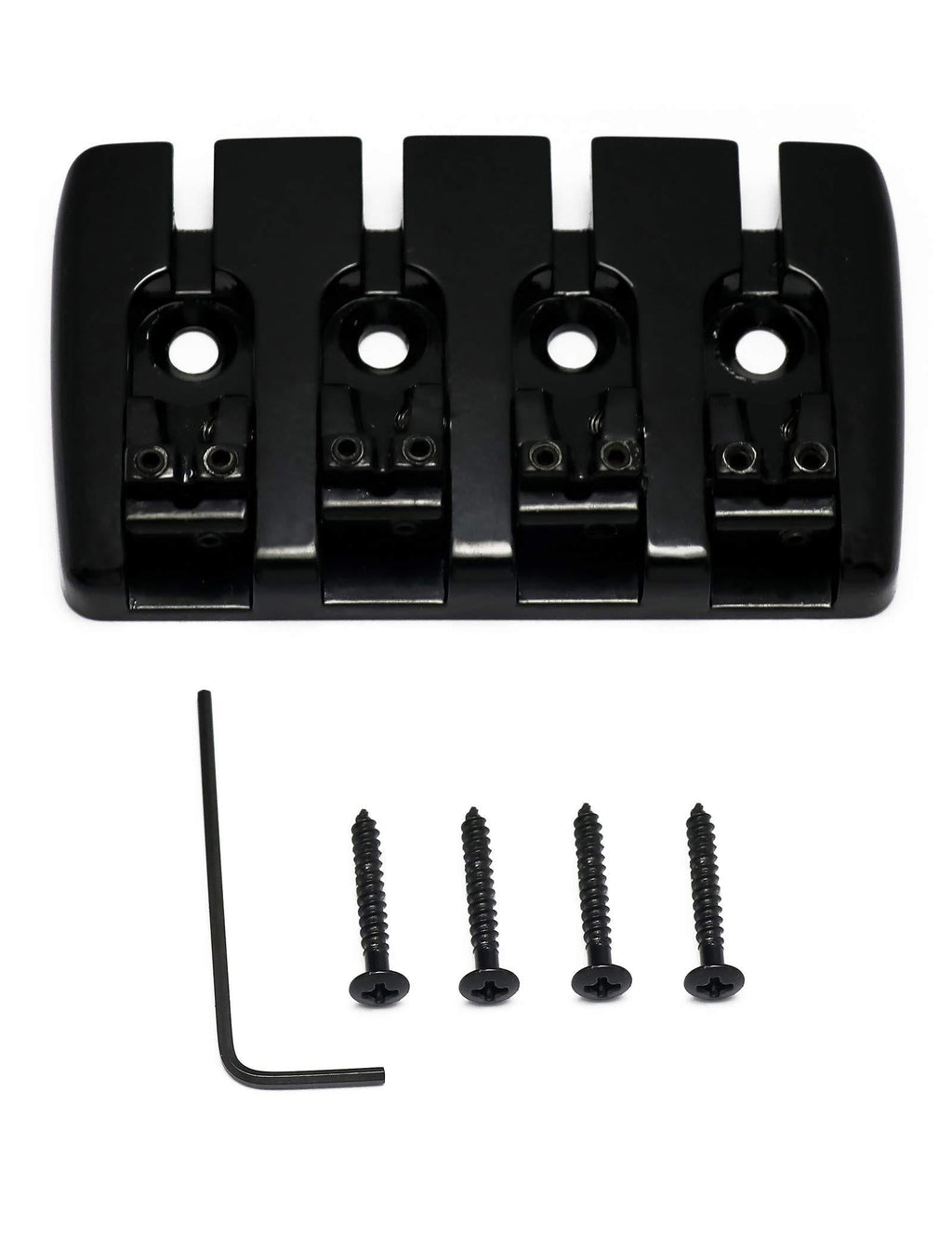 Holmer 4 string Fixed Saddle Bass Bridge Tailpiece Top Load with Screws for Electric Jazz Bass P Bass Parts