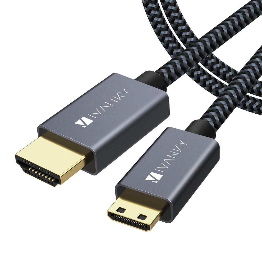 Mini HDMI to HDMI Cable, Ivanky High Speed 4K 60Hz Male to Male HDR HDMI 2.0 Adapter,Compatible with Sony HDR-XR50, Nikon Z6 Canon EOS RP/EOS R/EOS 7D Mark II / XA40,Lenovo Thinkpad Yoga, 6 ft