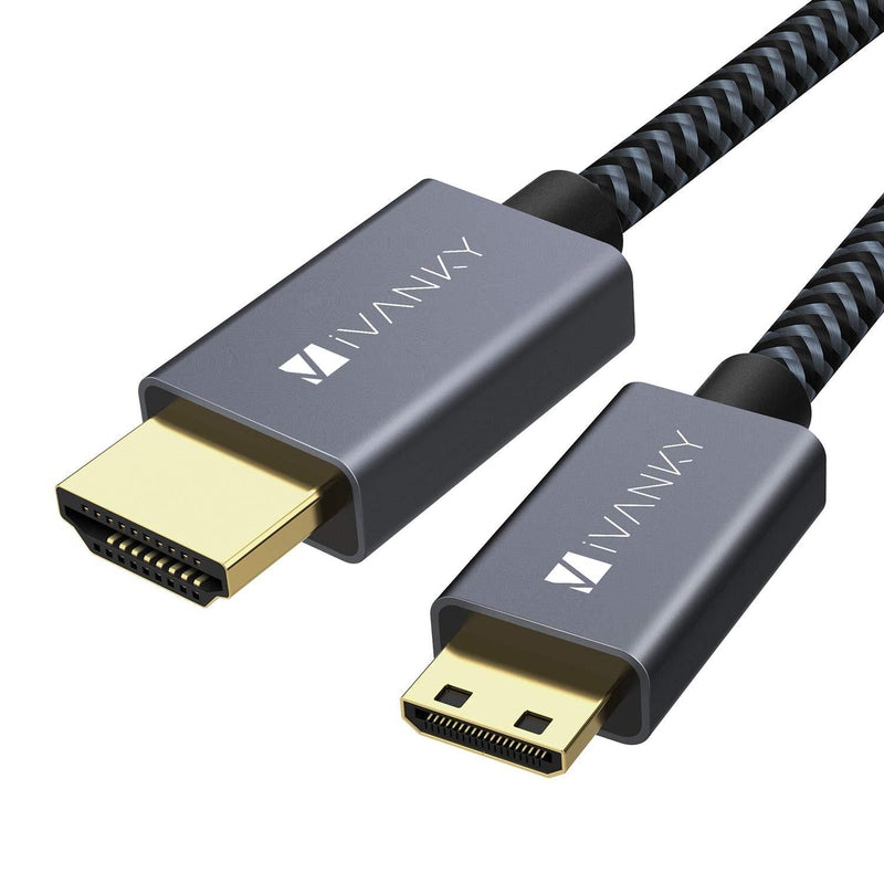 Mini HDMI to HDMI Cable, iVANKY High Speed 4K 60Hz Male to Male HDR HDMI 2.0 Adapter,Compatible with Nikon Z6 Canon EOS RP/EOS R/EOS 7D Mark II / XA40,Lenovo Thinkpad Yoga, 3 ft