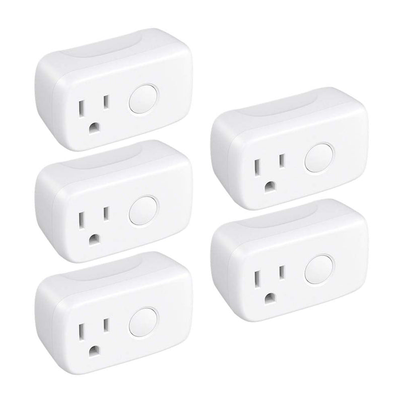 BroadLink Smart Plug, Mini Wi-Fi Timer Outlet Socket Works with Alexa/Google Home/IFTTT, No Hub Required, Remote Control Anywhere (5-Pack) 5-Pack