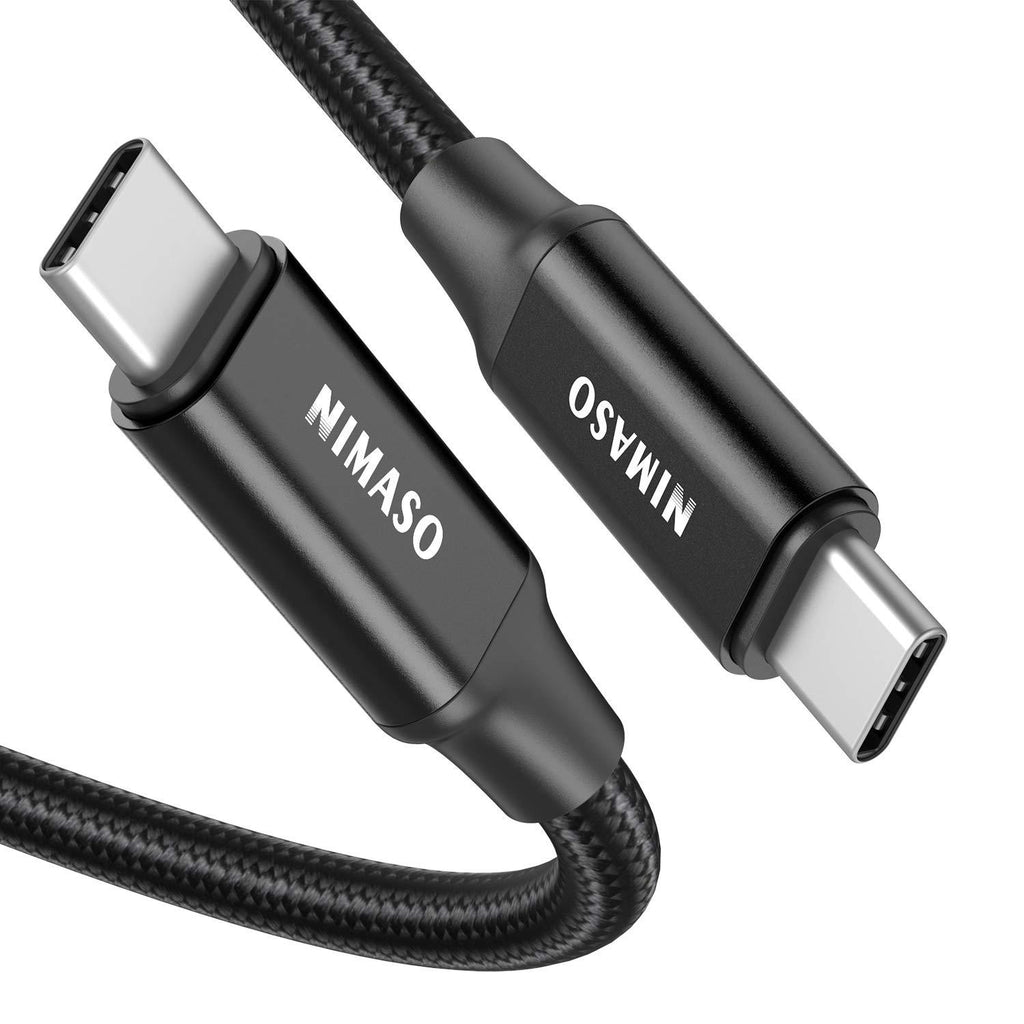 6FT USB C 3.1 Gen 2 Cable 10Gbps Data Transfer, NIMASO USB C Video Monitor Cable 100W PD Fast Charging Cable Thunderbolt 3 Compatible with Oculus Quest, MacBook Pro, iPad Pro, Galaxy S21, Google Pixel 2m / 6.6ft Black / Grey