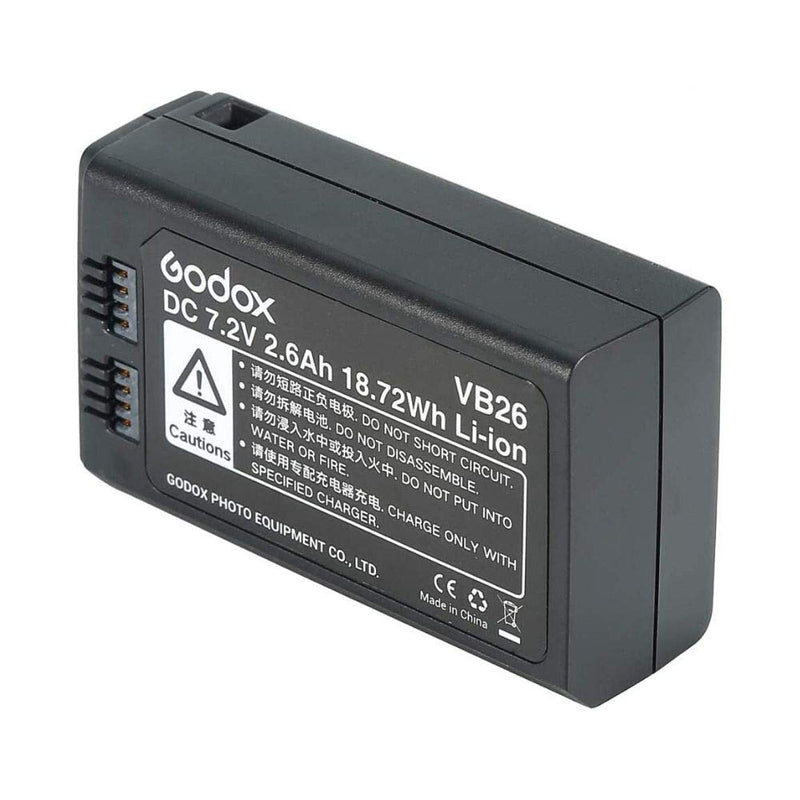 Godox VB26 Rechargeable Lithium-Ion Replacement Battery Pack for Godox V1S V1C V1N V1F V1O V1P Round Head Camera Flash Speedlite DC 7.2V 2600mAh