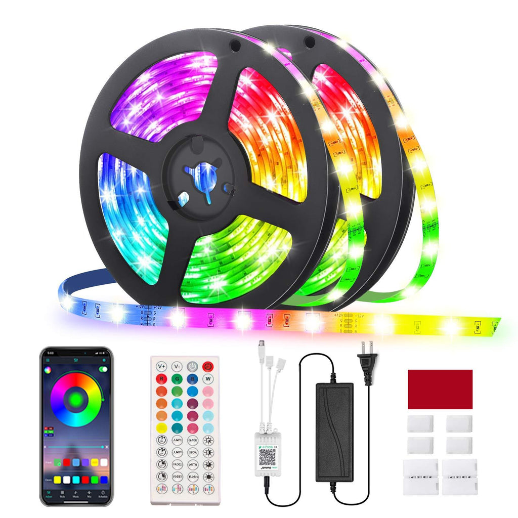 [AUSTRALIA] - RGB Led Strip Lights 32.8ft,GLIME 10m Led Strips with App Controlled & Music Sync, 5050 Flexible Color Changing Led Strip Lights 44 Keys IR Remote for Bedroom Kitchen Party Bar DIY Decoration 