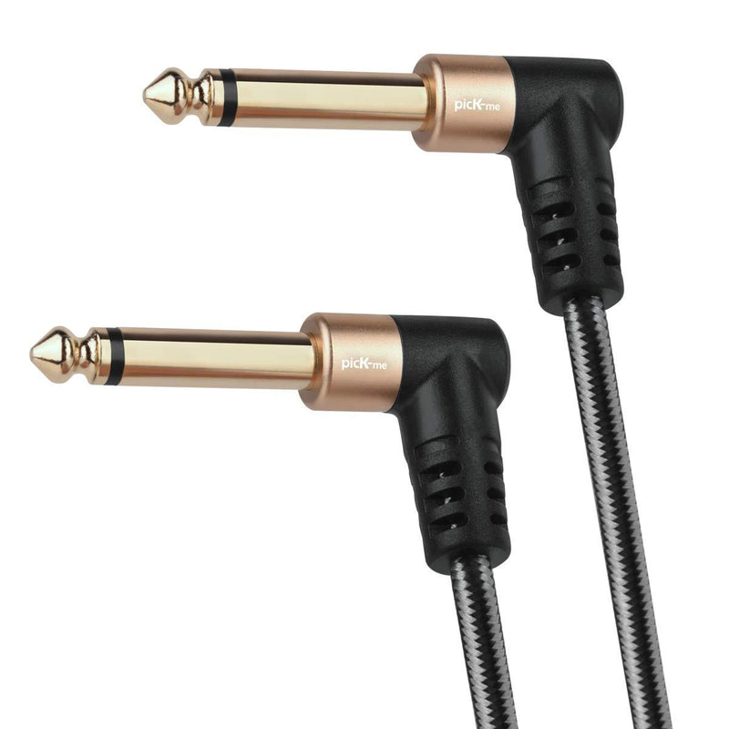 [AUSTRALIA] - picK-me Mono 6.35mm 1/4" inch TS Male to Male Right Angle Audio Cable, for Electric Bass Guitar, Amplifier, Musical Instrument etc (1.5M/4.92FT) 